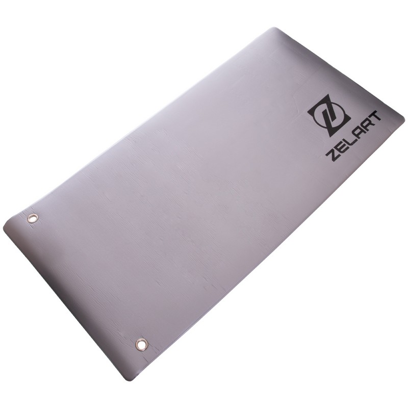 Килимок для фітнесу та спорту з люверсами для зберігання Zelart FI-2580 120x60x0,8см сірий-чорний