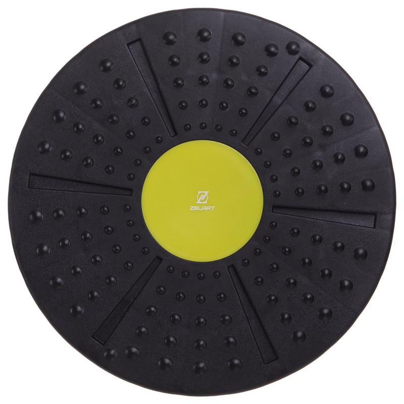 Диск балансувальний балансборд BALANCE BOARD Zelart FI-2581 38х8см чорний-зелений