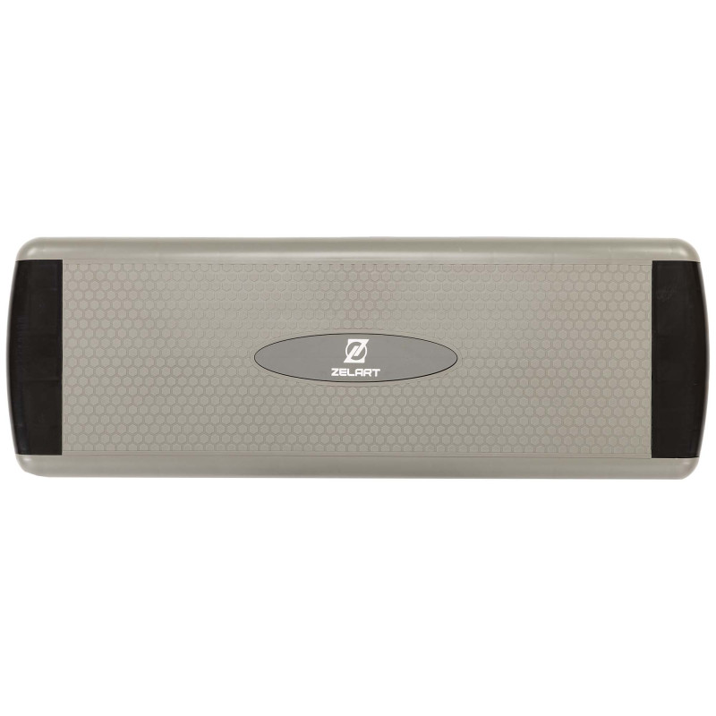 Степ-платформа для фітнесу та аеробіки 3 рівня висоти Zeart FI-2585 (MD1705) 90,5x32,5x15-25см сірий-чорний