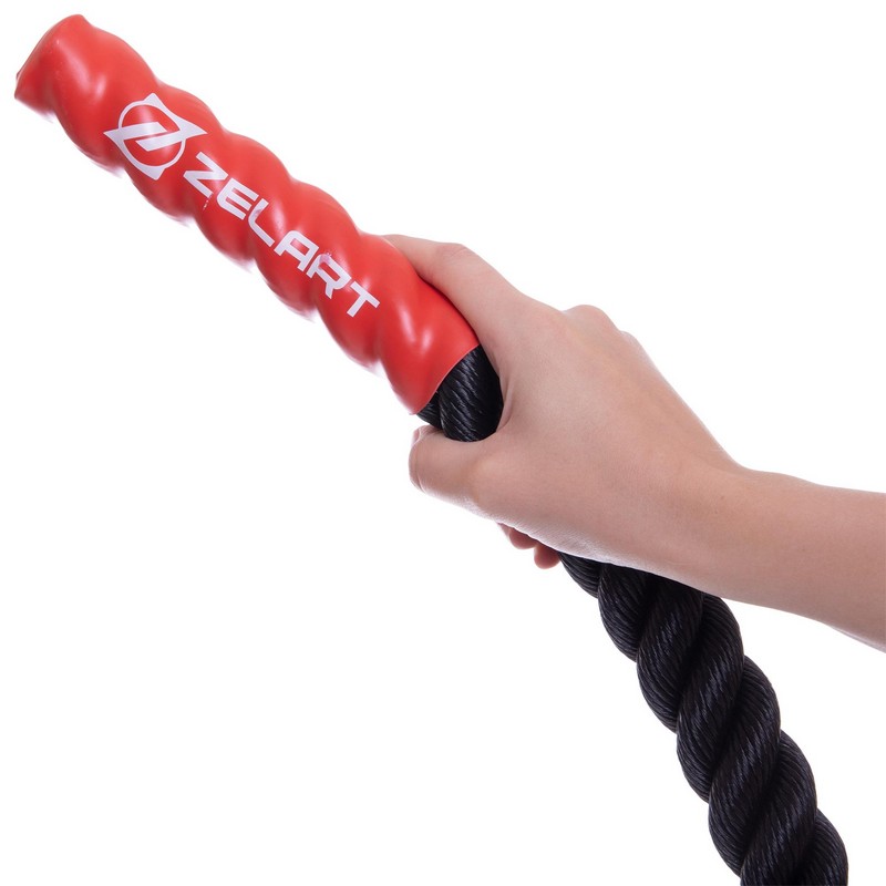 Канат для кросфіту Combat Battle Rope Zelart FI-2597-12 12м чорний