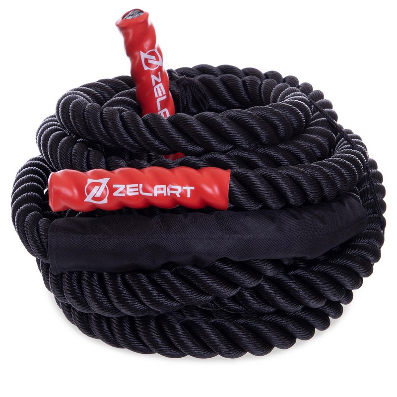 Канат для кросфіту Combat Battle Rope Zelart FI-2597-12 12м чорний