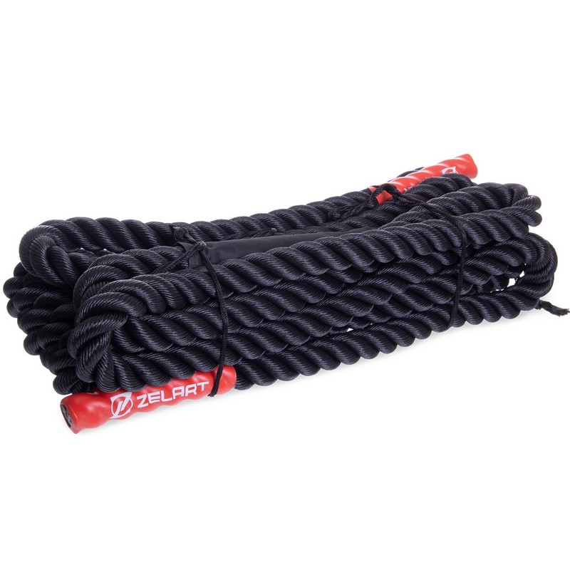 Канат для кросфіту Combat Battle Rope Zelart FI-2597-12 12м чорний