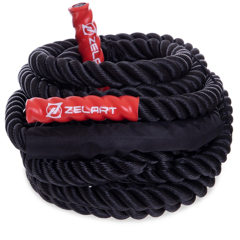 Канат для кросфіту Combat Battle Rope Zelart FI-2597-15 15м чорний
