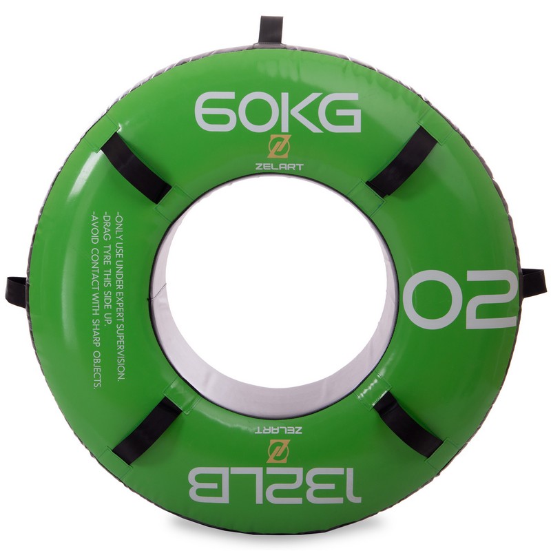 Шина покришка для кросфіту Zelart FI-2610-60 60кг зелений