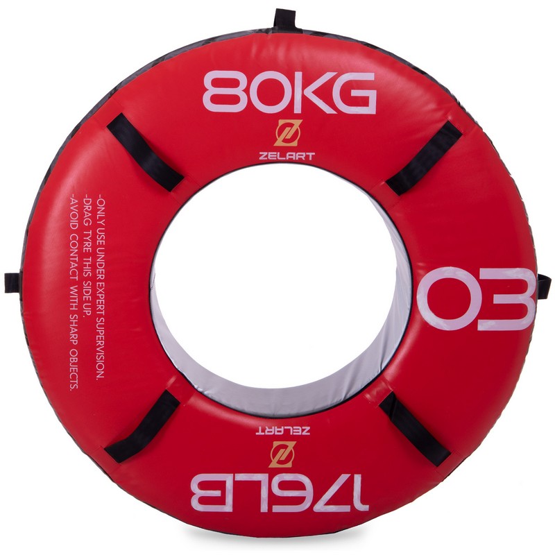 Шина покришка для кросфіту Zelart FI-2610-80 80кг червоний