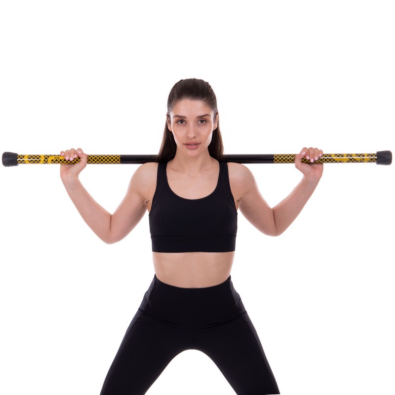 Бодібар Body Bar Zelart FI-2611-2 вага 2 кг чорний-жовтий