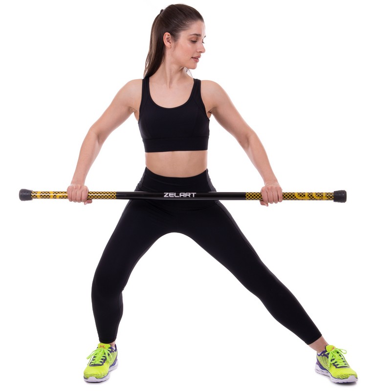 Бодібар Body Bar Zelart FI-2611-2 вага 2 кг чорний-жовтий