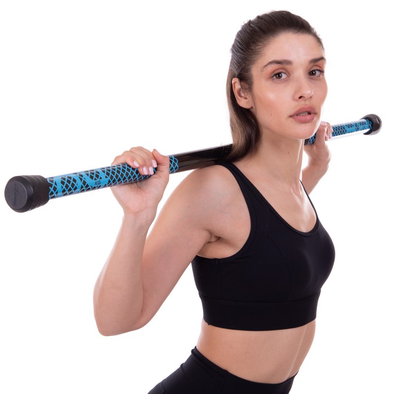 Бодібар Body Bar Zelart FI-2611-4 вага 4кг чорний-блакитний