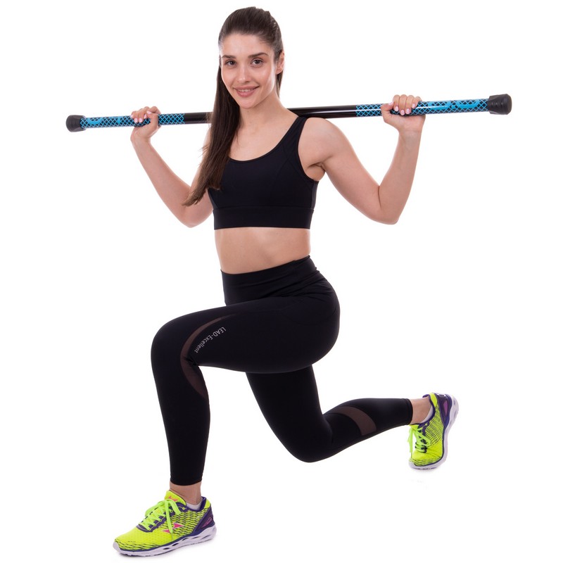 Бодібар Body Bar Zelart FI-2611-4 вага 4кг чорний-блакитний