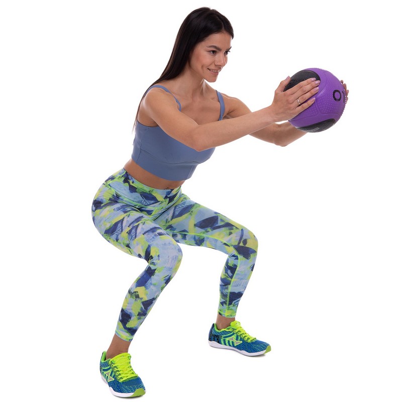 Медбол м'яч медичний Medicine Ball Zelart FI-2620-1 1кг фіолетовий-чорний