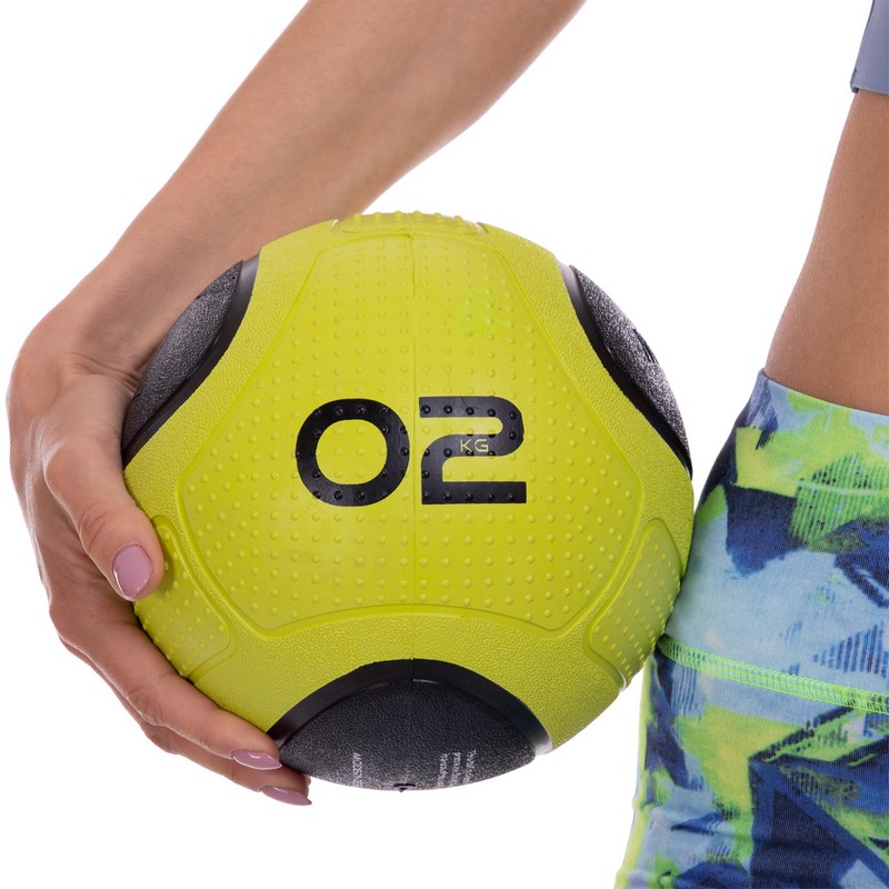 Медбол м'яч медичний Medicine Ball Zelart FI-2620-2 2кг зелений-чорний