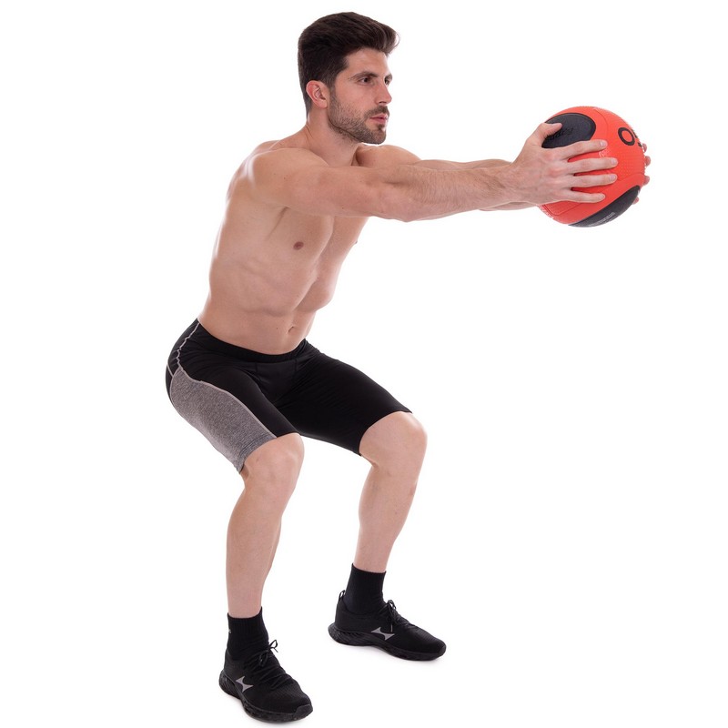 Медбол м'яч медичний Medicine Ball Zelart FI-2620-5 5кг червоний-чорний