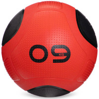Медбол м'яч медичний Medicine Ball Zelart FI-2620-9 9кг червоний-чорний