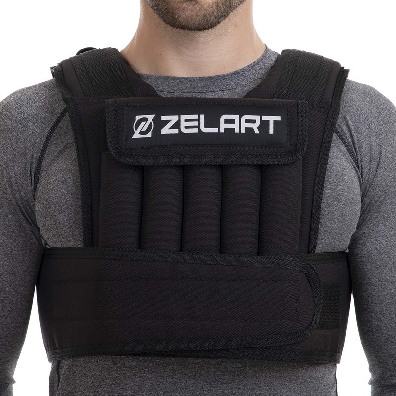 Жилет обважнювач з регульованою вагою Zelart WEIGTH VEST FI-2630-10 вага-1-10 кг чорний
