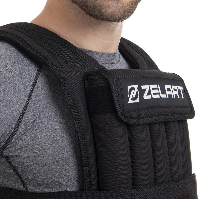 Жилет обважнювач з регульованою вагою Zelart WEIGTH VEST FI-2630-10 вага-1-10 кг чорний