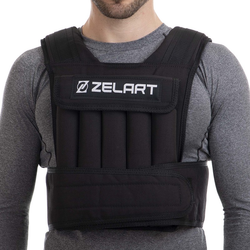 Жилет обважнювач з регульованою вагою Zelart WEIGTH VEST FI-2630-20 вага-2-20 кг чорний