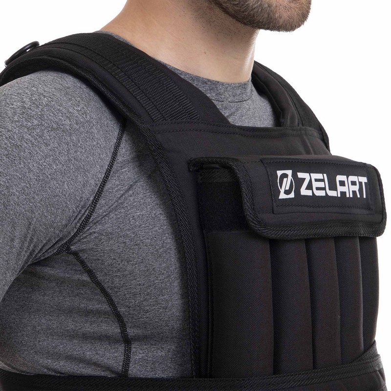 Жилет обважнювач з регульованою вагою Zelart WEIGTH VEST FI-2630-20 вага-2-20 кг чорний