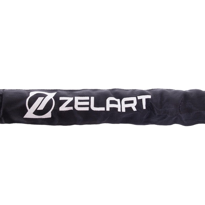Канат для кросфіту в захисному рукаві Combat Battle Rope Zelart FI-2631-12 12м чорній