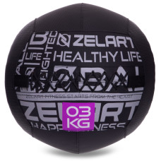 М'яч набивний медичний для кросфіту WALL BALL Zelart FI-2637-3 3кг чорний