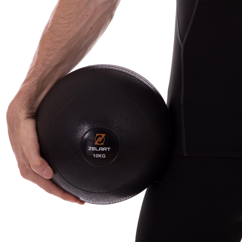 Слембол м'яч набивний для кросфіту та фітнесу Zelart SLAM BALL FI-2672-10 10кг чорний