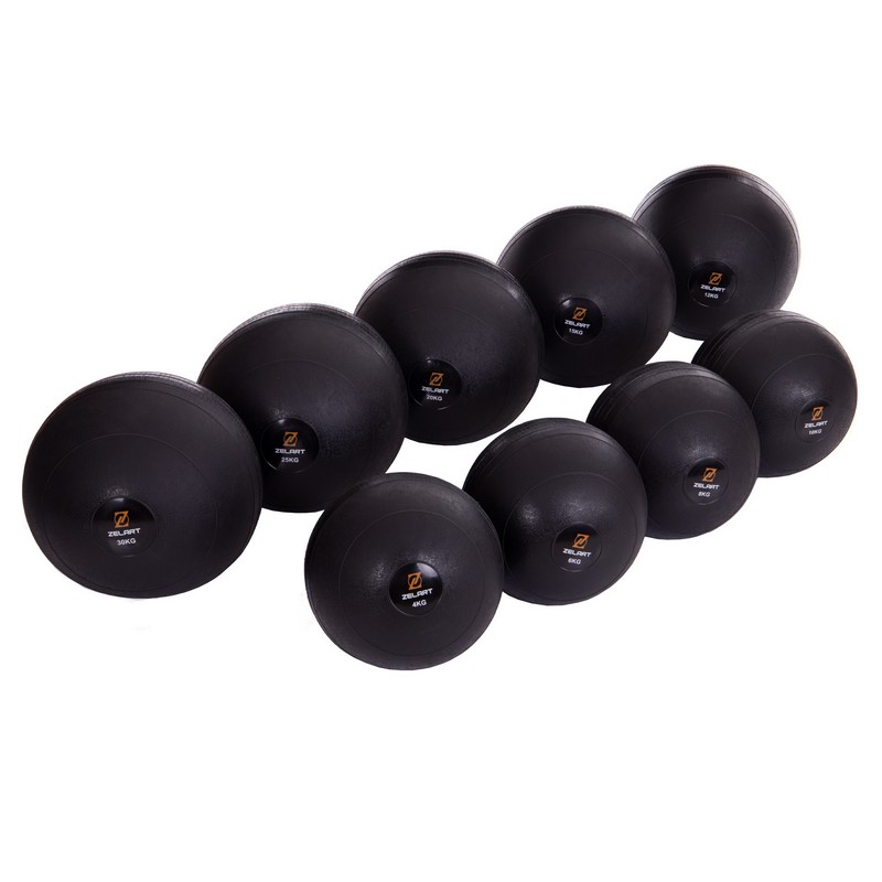 Слембол м'яч набивний для кросфіту та фітнесу Zelart SLAM BALL FI-2672-10 10кг чорний