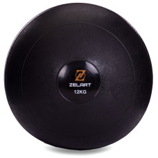 Слэмбол мяч набивной для кроссфита и фитнеса Slam Ball Zelart FI-2672-12 12к чорний