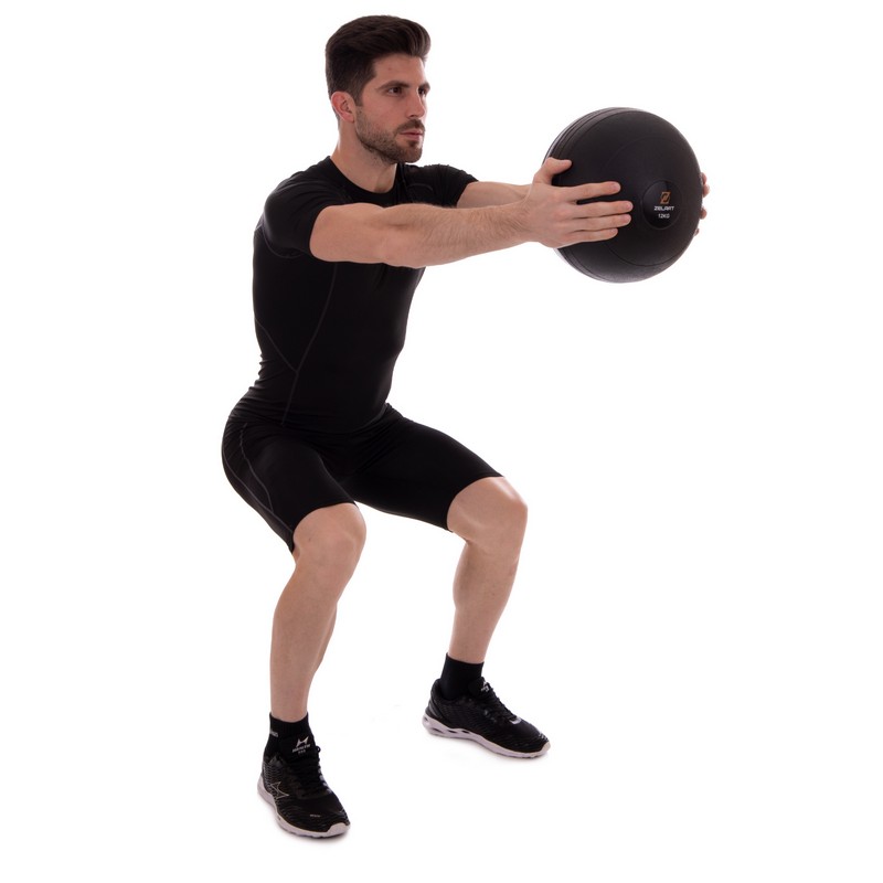 Слэмбол мяч набивной для кроссфита и фитнеса Slam Ball Zelart FI-2672-12 12к чорний