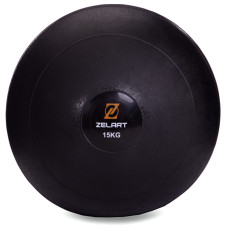 Слэмбол мяч набивной для кроссфита и фитнеса Slam Ball Zelart FI-2672-15 15кг чорний