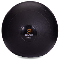 Слэмбол мяч набивной для кроссфита и фитнеса Slam Ball Zelart FI-2672-20 20кг чорний
