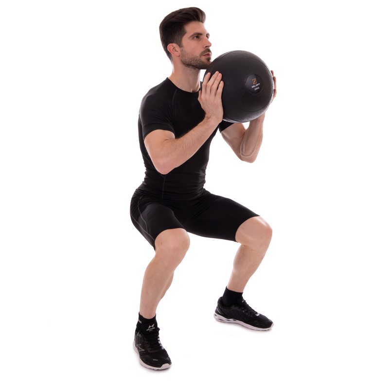 Слэмбол мяч набивной для кроссфита и фитнеса Slam Ball Zelart FI-2672-20 20кг чорний