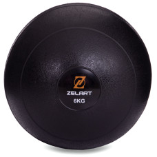 Слэмбол мяч набивной для кроссфита и фитнеса Slam Ball Zelart FI-2672-6 6кг чорний