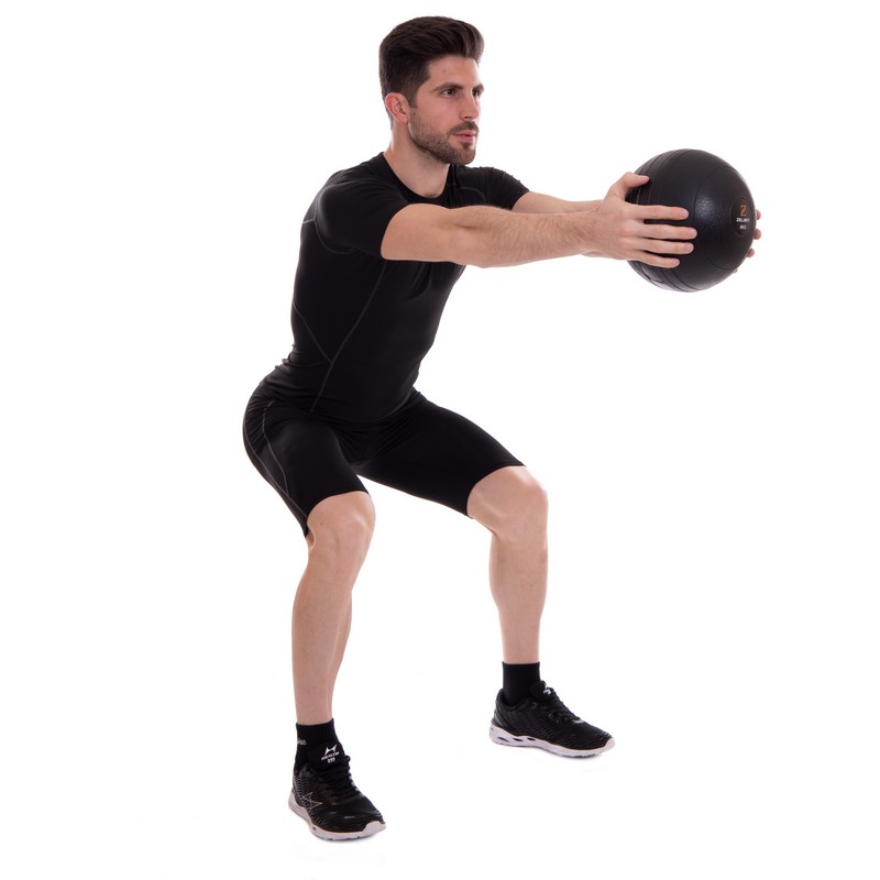 Слэмбол мяч набивной для кроссфита и фитнеса Slam Ball Zelart FI-2672-6 6кг чорний