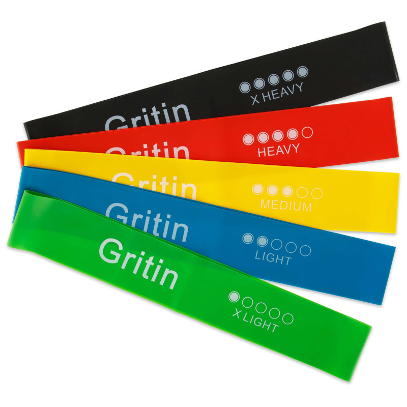 Набір резинок для вправ стрічки опору LOOP BANDS GRITIN FI-3106 5шт кольори в асортименті
