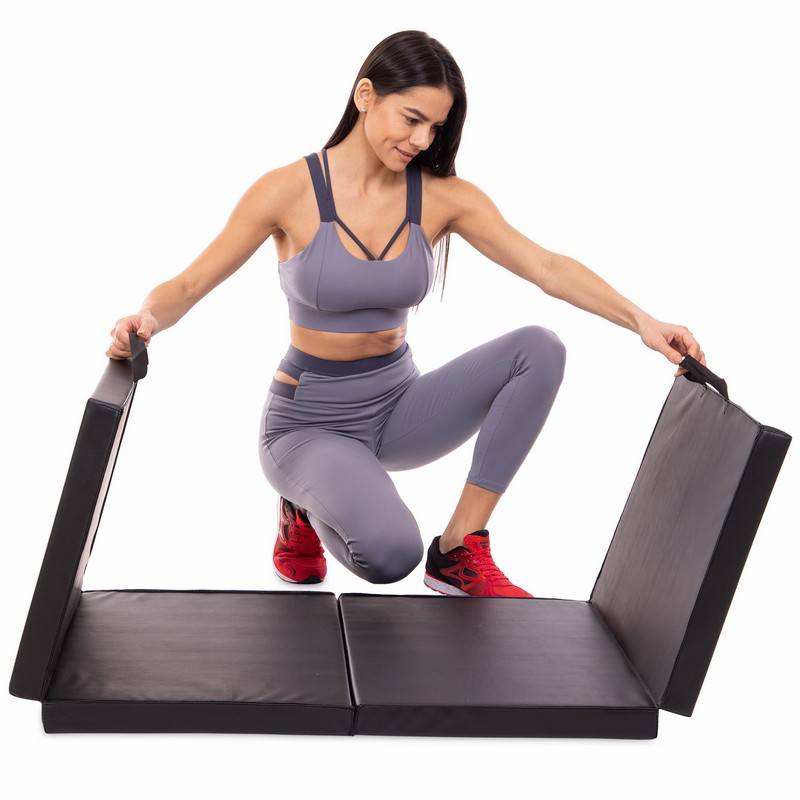 Килимок-мат спортивний складаний для вправ Exercise mat Zelart MAT FI-3564 розмір 180x60x5см чорний