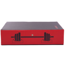 Плінти важкоатлетичні м'які Crash cushion (1шт) Zelart FI-3629 розмір 80x60x20см червоний-чорний