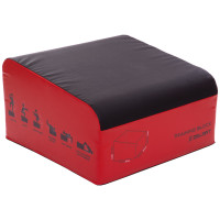 Бокс пліометричний тумба для кросфіту Пліобокс Plyo box Zelart FI-3632 1шт 76-76-36/46см червоний-чорний