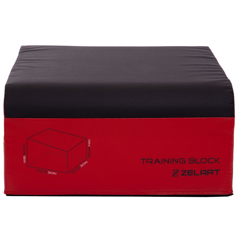 Бокс пліометричний тумба для кросфіту Пліобокс Plyo box Zelart FI-3632 1шт 76-76-36/46см червоний-чорний