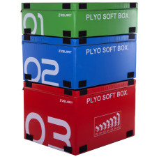 Бокс пліометричний тумба для кросфіту Пліобокс набір 3 боксу Plyo boxes Zelart FI-3635 3шт 90х75х30/45/60см зелений, синій, червоний