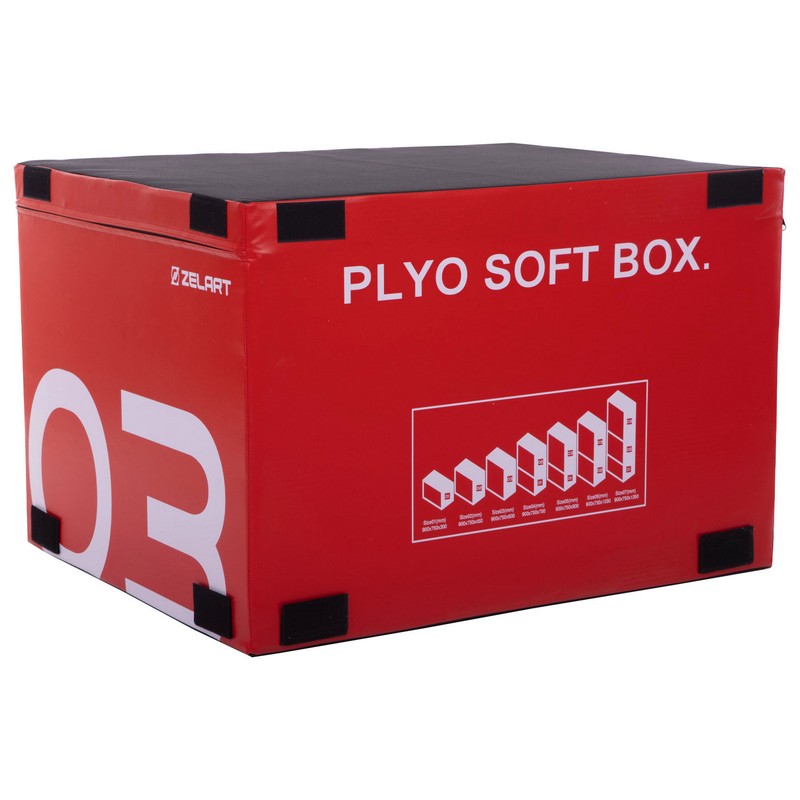 Бокс пліометричний тумба для кросфіту Пліобокс набір 3 боксу Plyo boxes Zelart FI-3635 3шт 90х75х30/45/60см зелений, синій, червоний