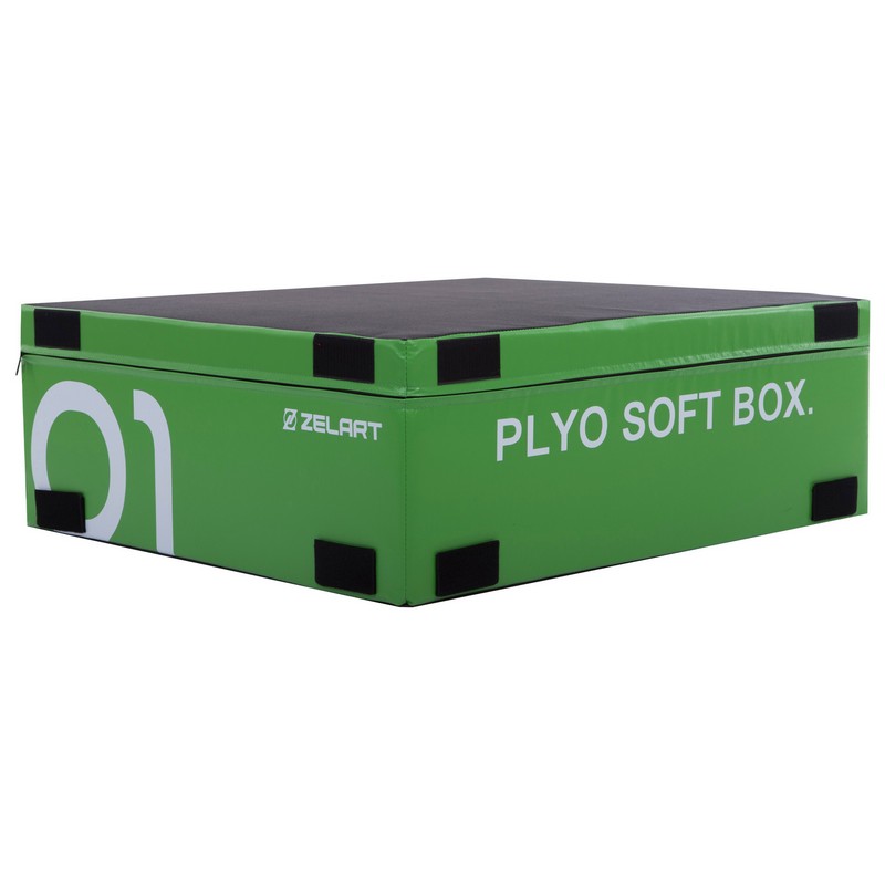 Бокс пліометричний тумба для кросфіту Пліобокс набір 3 боксу Plyo boxes Zelart FI-3635 3шт 90х75х30/45/60см зелений, синій, червоний