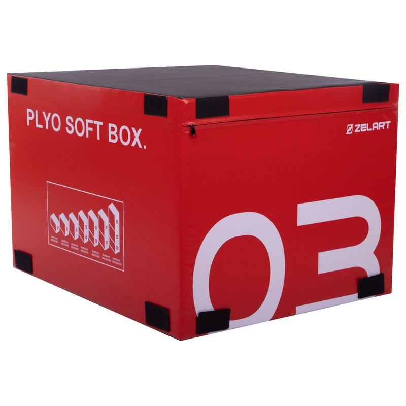 Бокс пліометричний тумба для кросфіту Пліобокс набір 3 боксу Plyo boxes Zelart FI-3635 3шт 90х75х30/45/60см зелений, синій, червоний