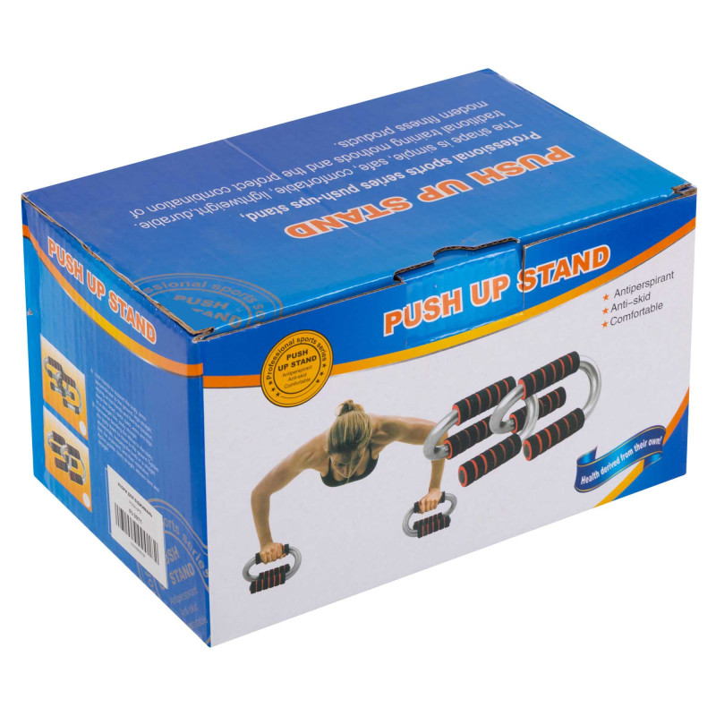 Упори для віджимань 2штуки SP-Sport FI-3971 PUSH-UP BAR 11x21см сірий-чорний-червоний