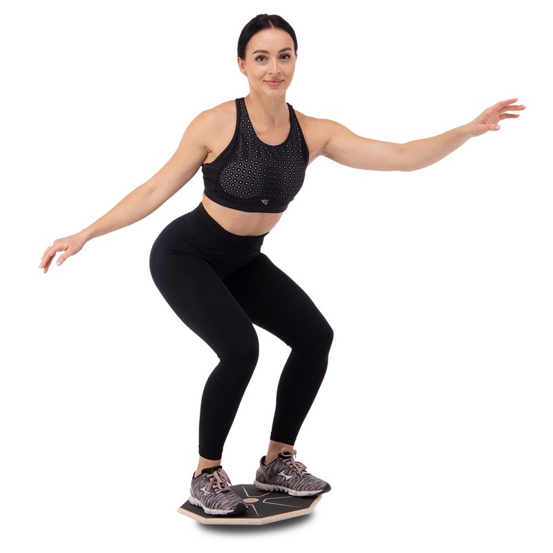 Диск балансувальний балансборд дерев'яний WOOD BALANCE BOARD Zelart FI-4013 39,5 см чорний