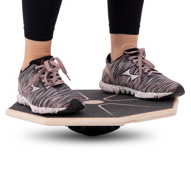 Диск балансувальний балансборд дерев'яний WOOD BALANCE BOARD Zelart FI-4013 39,5 см чорний