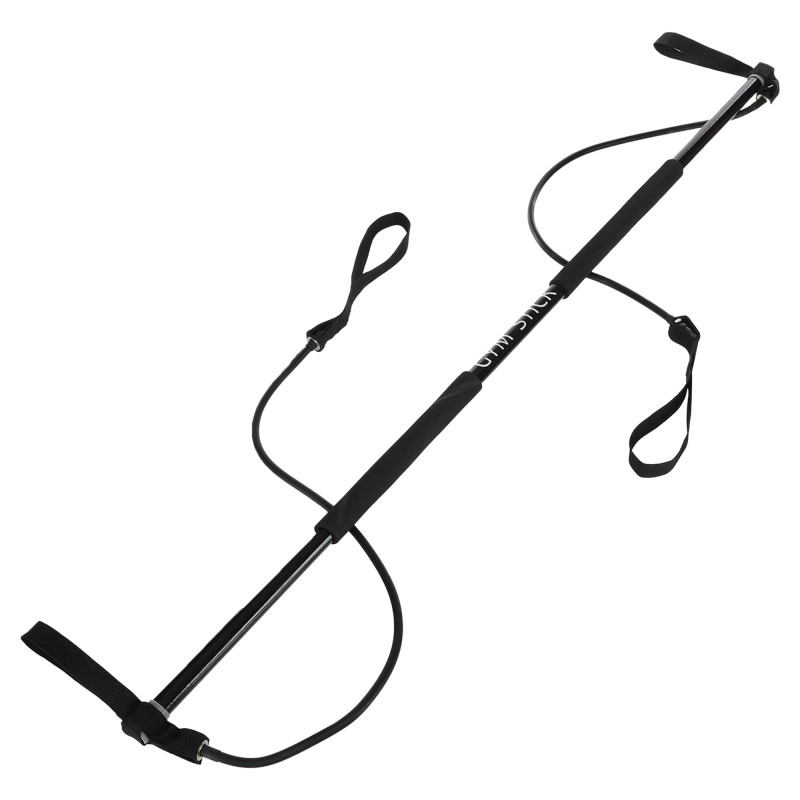 Палка гимнастическая с эспандерами Gym Stick для фитнеса SP-Sport FI-4412 1,3м чорний