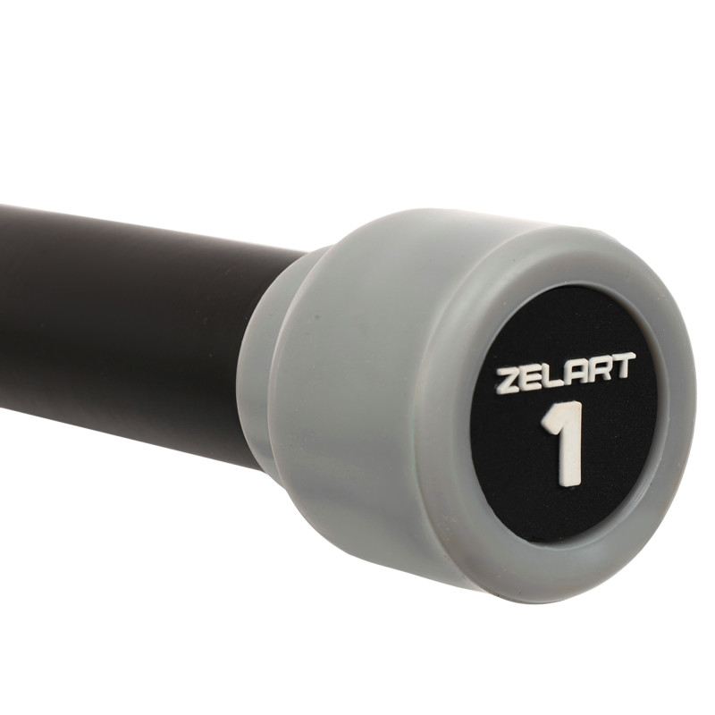 Бодібар Body Bar Zelart FI-4776-1 вага 1кг чорний-сірий