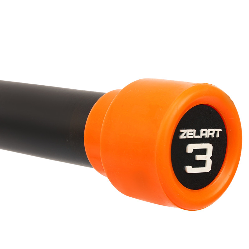 Бодібар Body Bar Zelart FI-4776-3 вага 3кг чорний-помаранчевий