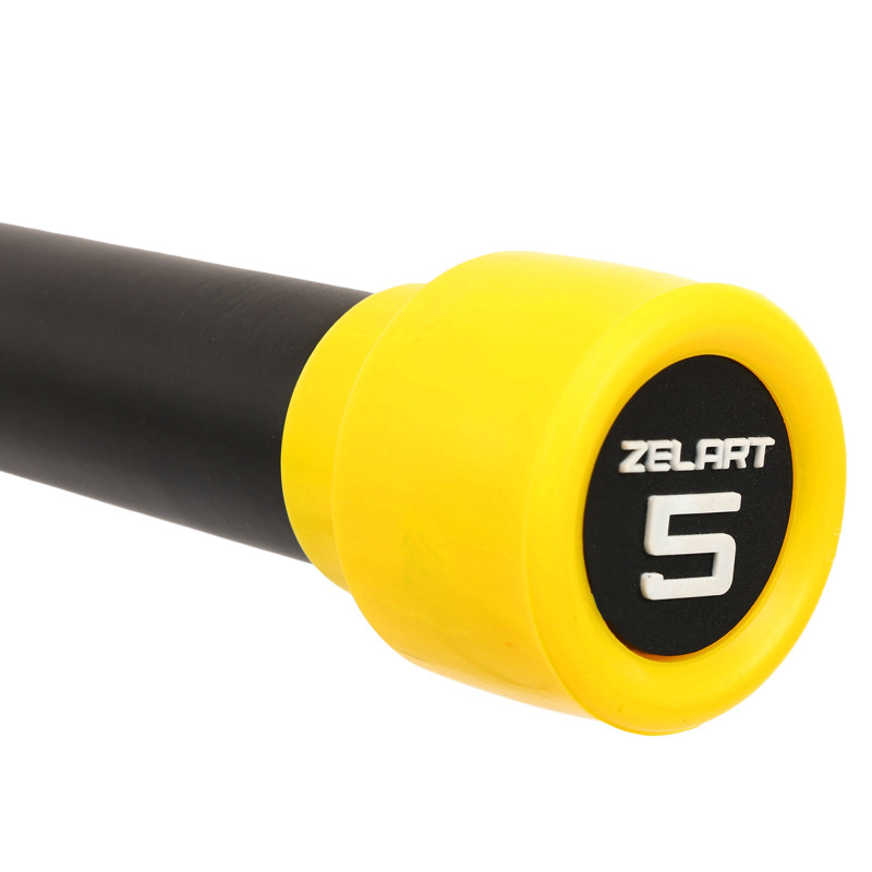 Бодібар Body Bar Zelart FI-4776-5 вага 5кг чорний-жовтий