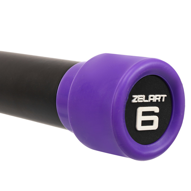 Бодібар Body Bar Zelart FI-4776-6 вага 6кг чорний-фіолетовий