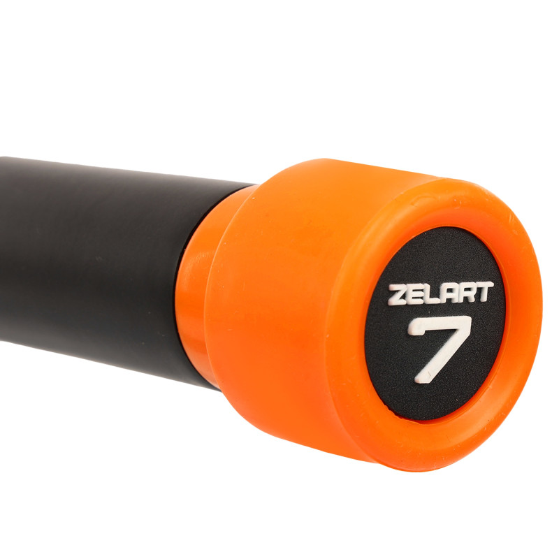Бодібар Body Bar Zelart FI-4776-7 вага 7кг чорний-помаранчевий